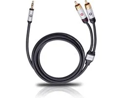 Oehlbach Mobiele audiokabel, 3,5 mm jack naar cinch lengte 1,5 meter