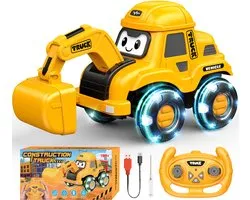 Wootoy Op Afstand Bestuurbare RC Auto - Peuters Speelgoed Graafmachine Cadeau Jongens 1 2 3 4 jaar - Vrachtwagen Buitenspeelgoed Jongens Kinderen - Cadeau Peuters 1-2 jaar