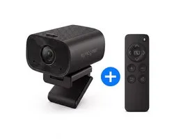 SyncGear 4K Pro Webcam – AI Ruisonderdrukking – Ingebouwde Speaker – Afstandsbediening – Privacy Cover – USB Plug & Play – Webcam voor Thuiswerken & Vergaderen – Windows & macOS