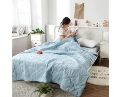 FANSU Couvre-lit matelassé Lit simple Lit double Lit super king size, Couvre-lit matelassé Couverture de canapé Plaid Couvre-lit décoratif Style moderne Couette en microfibre Drap de lit (200 x 230 cm, bleu)