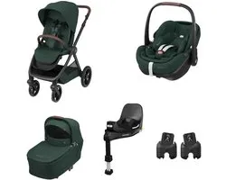 Maxi-Cosi Oxford Plus, Pebble 360 Pro2, FamilyFix 360 Pro, Adapters bundel, Twillic Green