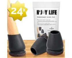 N'JOY LIFE - 24x Protections de pieds de chaise flexibles de Premium - Cache-jambes pour chaises 14-21 mm pour Pieds de chaise ronds - Rond 14-21 mm - Feutre anti-rayures - Protection du sol