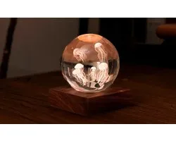 Gingko - Amber Crystal Ball Night Light - Jellyfish - Kwallen