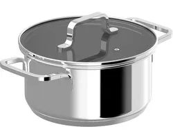 DiNA Marmite avec couvercle Helix - Ø 18cm - Métal - Sans PFAS