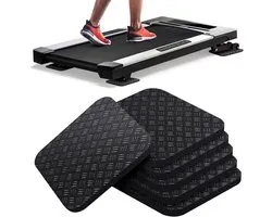 Set van 6 loopbandmatten - Dubbelzijdig antislip - Schokabsorberende matten, geschikt voor loopbanden, wandelmatten en hometrainers - Beschermt hardhouten vloeren