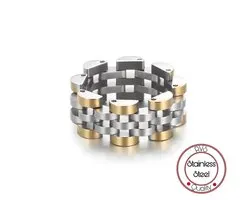 Jubilee Stijl Ring | Jubilee Ring | Zilverkleurig & Goudkleurig | Schakelring Mannen | Staal | 9 mm | Cadeau voor Man | Pin Remover | Cadeau | Cadeau voor Vrouw