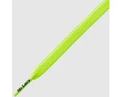 Mr. Lacy - Schoenveter - Flexies - Plat - Neon Lime Yellow  - Elastische veters - Lengte110 cm