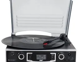 Soundmaster PL590SW - Retro platenspeler met DAB+ radio, USB encoding functie