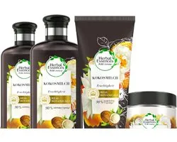 Herbal Essences Pure Hydraterende Kokosmelk- 2x Shampoo 250 ml + 1x Conditioner 200 ml + 1x Masker 250 ml.