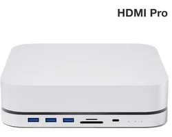 iMounts Mac Mini docking station Pro - Geschikt voor Mini M1 en M2 - Externe SSD - HDMI - USB - SD-reader - Zilver