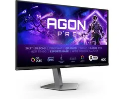 AOC AGON PRO AG276QZD2 - QHD OLED Gaming Monitor - 280Hz - Esports Base - HDMI 2.1 - USB-hub - 27 inch