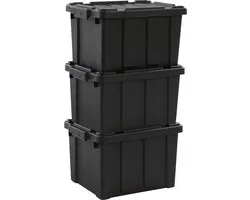 Iris Powerbox opbergbox 21L zwart set 3