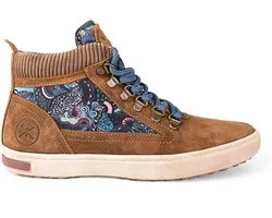 Inkkas Nakuru Camping Boot dames wandel sneaker – tan suède hiking boot met wildlife-print Lake Nakuru (Kenia) – leren voering – robuuste & duurzame profielzool, maat 42