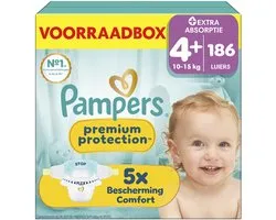 Pampers Premium Protection Taille 4+ - 186 Langes - 10kg-15kg