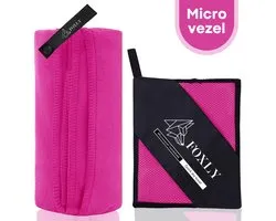FOXLY® Serviette Microfibre 100x200 - Serviette de Plage - Serviette de Bain - Serviette de Voyage Séchage Rapide - Rose