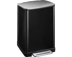 EKO - E-Cube pedaalemmer 40 liter - Stainless steel Plastic - zwart glanzend, mat RVS - Prullenbak