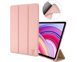 Étui pour Xiaomi Redmi Pad Pro 12.1 / Poco Pad 12.1 - Smart Cover avec support à trois volets - Antichoc - Fonction veille/ Sleep automatique - Coque arrière en TPU - Rose