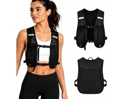 Hardloopvest met Bidonhouder & Telefoonvak - Hydratatievest voor Dames en Heren - Lichtgewicht, Ademend & Reflecterend - voor Hardlopen, Trailrunning & Marathon