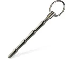 Rvs Penis-Plug – Urethra-dilatator 14,5cm met dubbele ring & holle kern – Sounding katheter voor mannen – Extreme hardheid & graduele stretch – Medisch staal N16-28