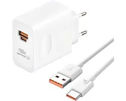 100 W USB C voeding Supercharge snellader 100 watt oplader voor Huawei Honor USB-oplader, 6A PD oplaadkabel adapter voor Honor Magic 7 Pro 400 voor Huawei MatePad tablet