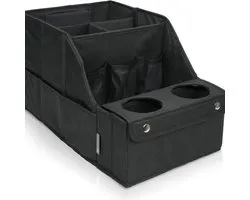 Autostoel Organizer - Auto Organizer - Opbergdoos - Met bekerhouder - Opbergruimte voor de achterbank, perfect voor kinderen en speelgoed - Zwart