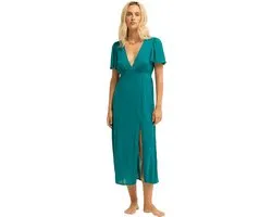 Billabong Jet Set Midi-jurk Met Korte Mouwen Groen S Vrouw
