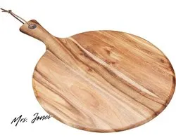 Madame Planche à fromage en bois Jones Natural Elements Planche de service ronde Planche à antipasti Planche à boisson 41 x 30 centimètres - Bois d'acacia - Accessoires de cuisine - Planche à fromage - Service.