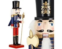 Springos Notenkraker Kerst | 38 cm | Blauw/Rood