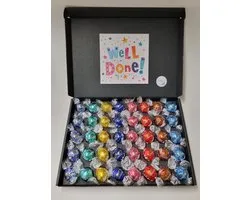 Chocolade Ballen Proeverij Pakket Groot | 40 stuks Lindt chocolade met Mystery Card 'Well Done' met persoonlijke (video)boodschap | Chocoladepakket | Feestdagen box | Chocolade cadeau | Valentijnsdag | Verjaardag | Moederdag | Vaderdag