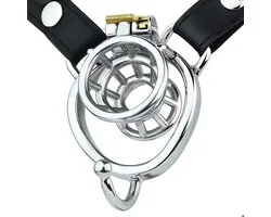 Chastity Cage for Men Chastity Devices Lock Design Metal Penis Cage Stainless Steel Cock Cage Bdsm Toys for Couples Sex 130 (40mm)