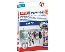 Tesa powerstrips - Zelfklevende strip - Dubbelzijdig - Large - 10 stuks - Transparant
