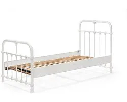 Bed Box Holland - Kinderbed - Erma - 90x210 - Wit - Metaal - lattenbodem - eenpersoons