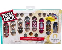 Spinmaster Tech Deck - Olympische Spelen Parijs 2024 - Competition Legends-set met 8 vingerskateboards met kaarten