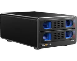 CENMATE Hard Drive Enclosure, 10Gbps Aluminum Dual Bay Enclosure with Cooling Fan for 2.5/3.5 SATA HDD/SSD with USB - ShopVlot
