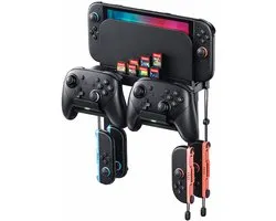 Support mural Igoods pour Nintendo Switch - Support mural pour Nintendo Switch 2 - Nintendo Switch Oled - Support - Fixation murale - Comprend 2 crochets - Organisateur Nintendo Switch - Noir
