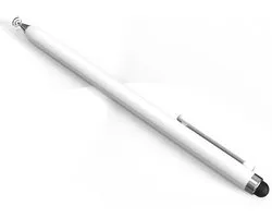 Universele Stylus Pen Met Precision Disc Tip en Zachte Tip - Met Schuifsysteem - Geschikt voor Telefoon Tablet en iPad - Wit