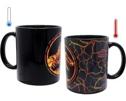 ToyJurassic World 75443 Magic Mug-die mok verandert bij verhitting Het design (320 ml) in geschenkverpakking 12 x 9 x 10 cm, kleurrijk