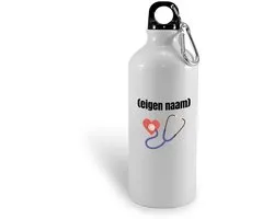 Hacebo® - dokter slethoscoop met eigen naam waterfles - Dokter - iemand die dokter is - ziekenhuis - hart - verjaardag - cadeau - kado - water fles - 750ML