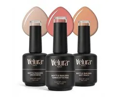 Set Velura® BIAB - Gel de construction en flacon - Set Essentials d'automne - 3 couleurs de 15 ml - Gel de construction liquide - Ongles en gel BIAB - Adhérence flexible et diméthicone - Sans HEMA ni TPO