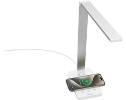 Cubenest LTW01C - LED bureaulamp met draadloze oplader - Leeslampje voor boek - 5 lichtkleuren - Dimmer - Leeslamp - Wireless Charging - Desk lamp - Wit