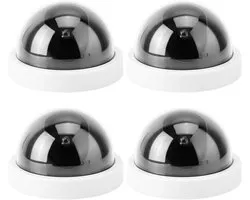 4 stks dome simulatie dummy nep bewakingscamera, anti-diefstal cctv bewakingscamera met knipperend led-licht(Wit)