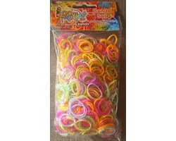 Loom Bracelets - Neon Mix - 600 pièces - Loom Bands - Loom Elastic Bands - Bandes de caoutchouc - Comprend S-Clips / Crochets - Loom Twister