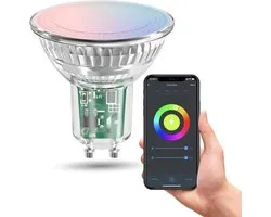 Calex Smart LED Lamp - GU10 - Wifi kleurlamp - Slimme Verlichting - Dimbaar - RGB en Warm Wit licht - 4.9W