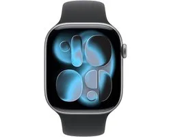 Apple Watch Series 11 - Wi-Fi - 46 mm - Aluminium gris sidéral + Bracelet Sport noir - M/L