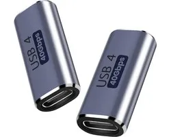 AIYEEN USB C Vrouwelijk-naar-Vrouwelijke Koppeling (2-pack), USB4.0 Type C-connector 40 Gbps 100 W Data Transfer - ShopVlot