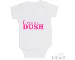 Soft Touch Romper "Drumi DUSHI" Meisjes Katoen Wit/roze Maat 56/62