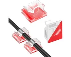 Mini serre-câbles autocollants, 100 pièces, transparents