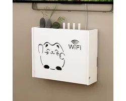 Opslagrekken Draadloze Router Opbergrek Wandgemonteerde Multimedia Afscherming Doos WiFi Set-top Box Rack Drijvend Rack，wit