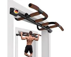 DH FitLife Optrekstang, deurkozijnen zonder schroeven, glijdt niet weg met multigreep-posities, pull-up bar deur, rekstang, turnstang, deurrek om op te hangen, voor deurkozijnen, 65-92 cm