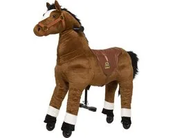 Animal Riding Paard Amadeus Bruin Medium / Large - Rijdend paardenspeelgoed - Paardenspeelgoed - Speelgoed vanaf 3 jaar - Zadelhoogte 68 CM- Verstelbaar pedaal 3 standen - Afneembaar zadel